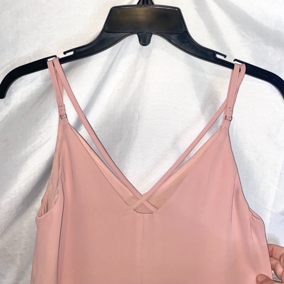Topshop Blush Pink Size 2P Lined Spaghetti Strap Slip Dress Wedding Guest - Picture 3 of 7